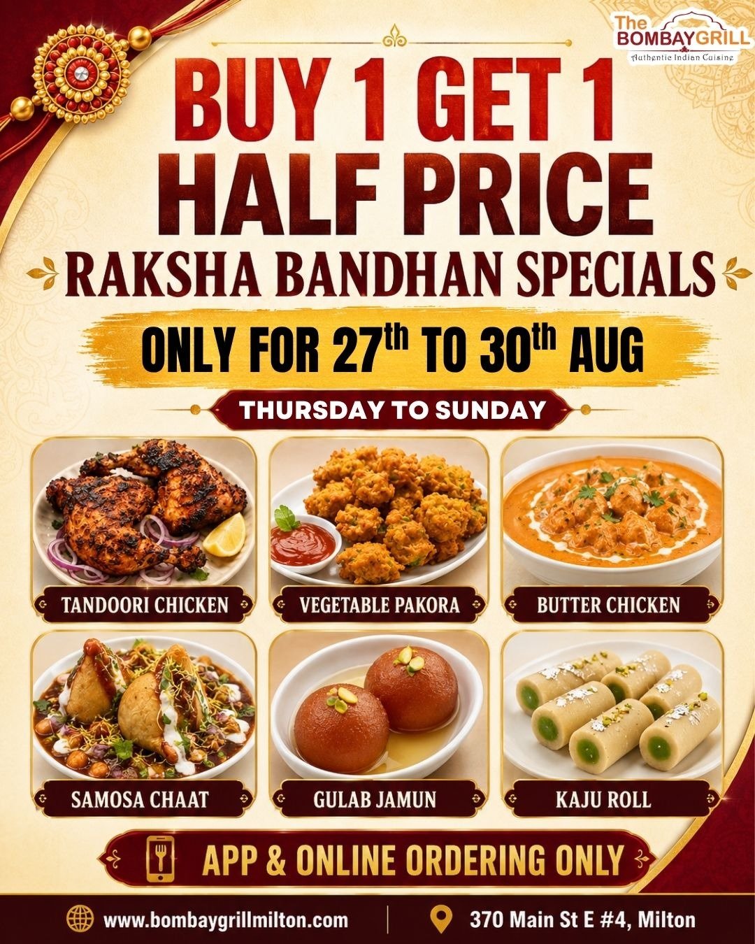 Buy 1 Get 1 Half Price – Bombay Grill Milton