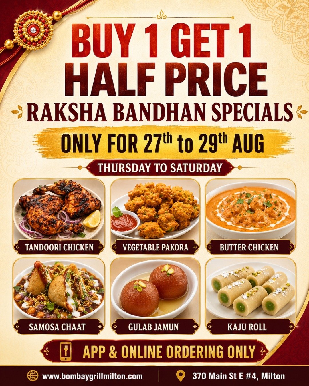 Buy 1 Get 1 Half Price – Bombay Grill Milton