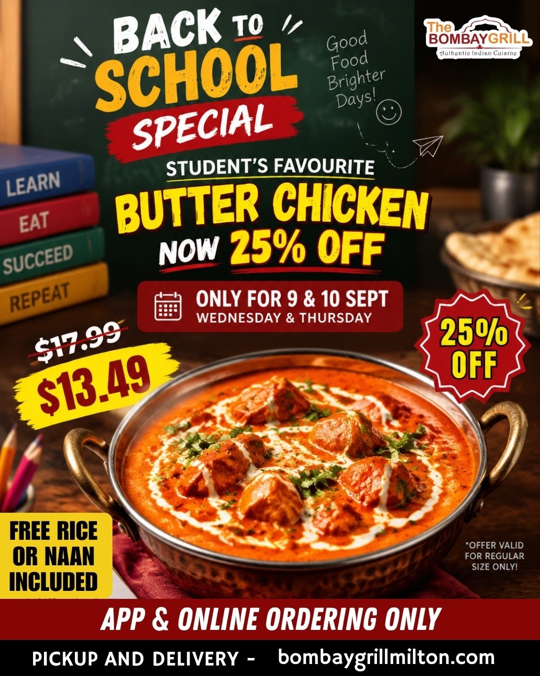 Back to School Special - Butter Chicken 25% off